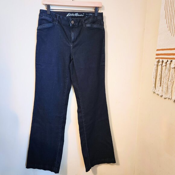 Eddie Bauer Dark Trouser Jeans | Y2K Professional Style | Tencel Blend | Size 8 - Picture 2 of 13